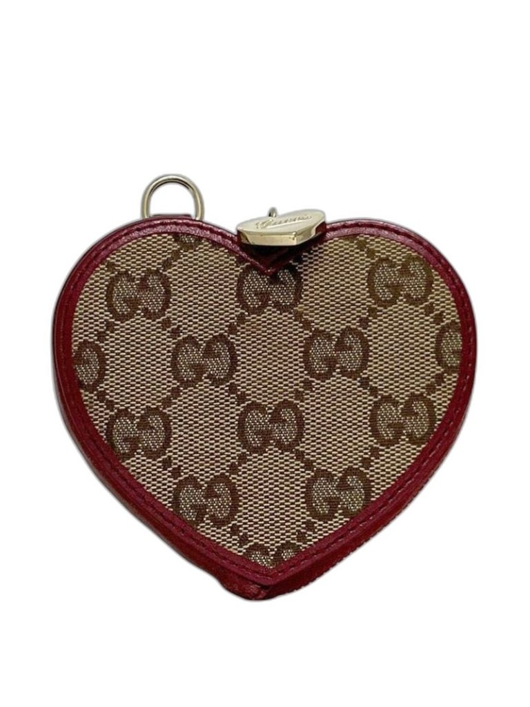 Gucci Coin Case Beige Gold Gg Canvas